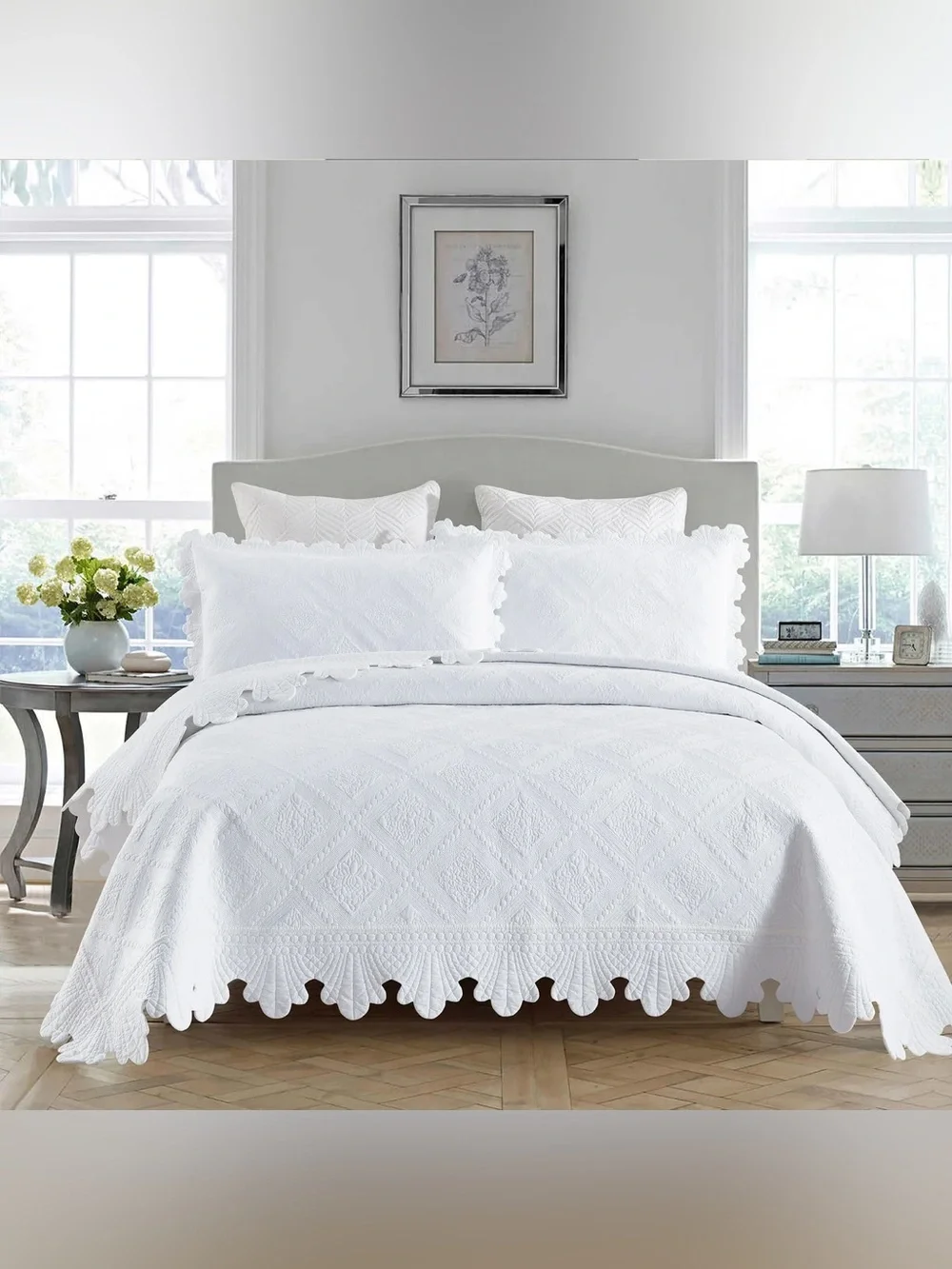 3 PIECE 100% COTTON OVERSIZED LIGHTWEIGHT QUILT BEDSPREAD SET